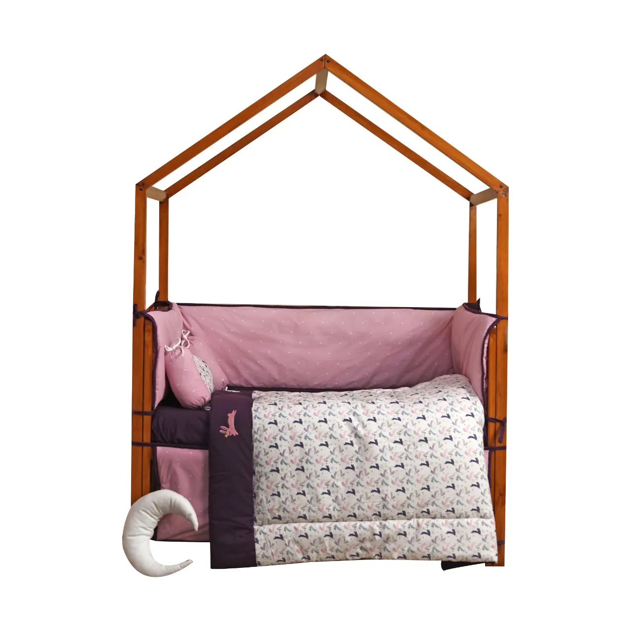 Well Designed Kids Furniture Set cribs Plum Bunnies Baby Cot Set Wood Furniture Children Baby Cot Bed Crib Bedding Set