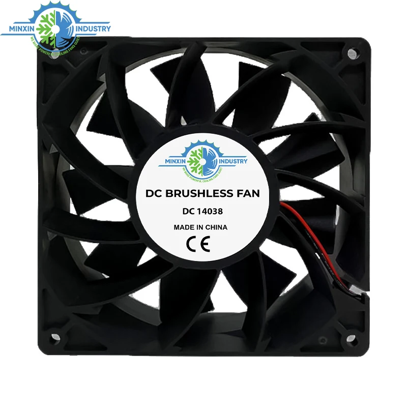 14038 12 Volt 140mm BLDC Axial Flow Fan 140x140x38mm 24V 48V Cooling Fan Prefect as Intake or Exhaust Fan for GPU Cabinets