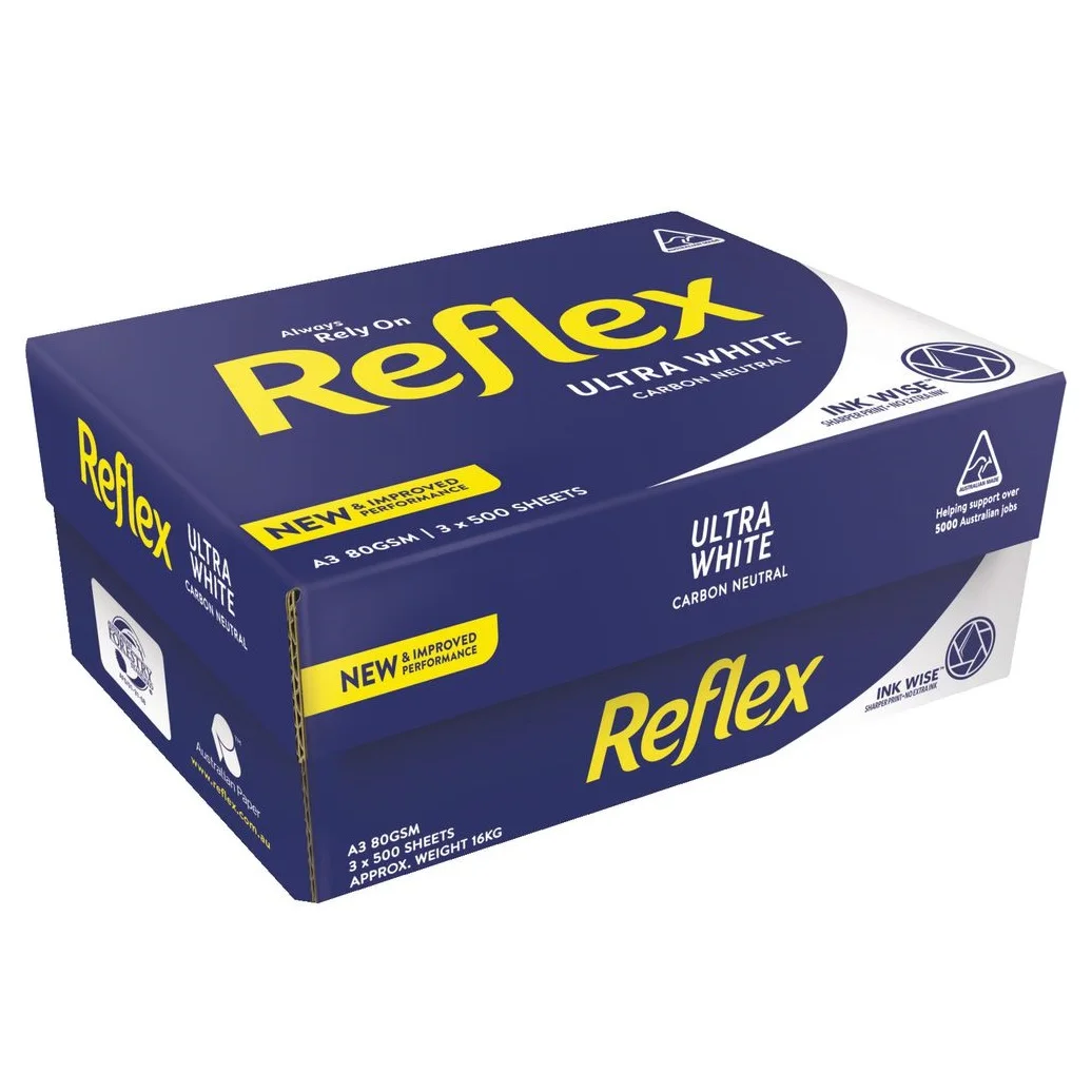Reflex Ultra White A4 Copy Paper Factory Direct Sale 8 1 2 X 11 White OEM Wood Box Gsm Packing Pulp Color Printer Weight