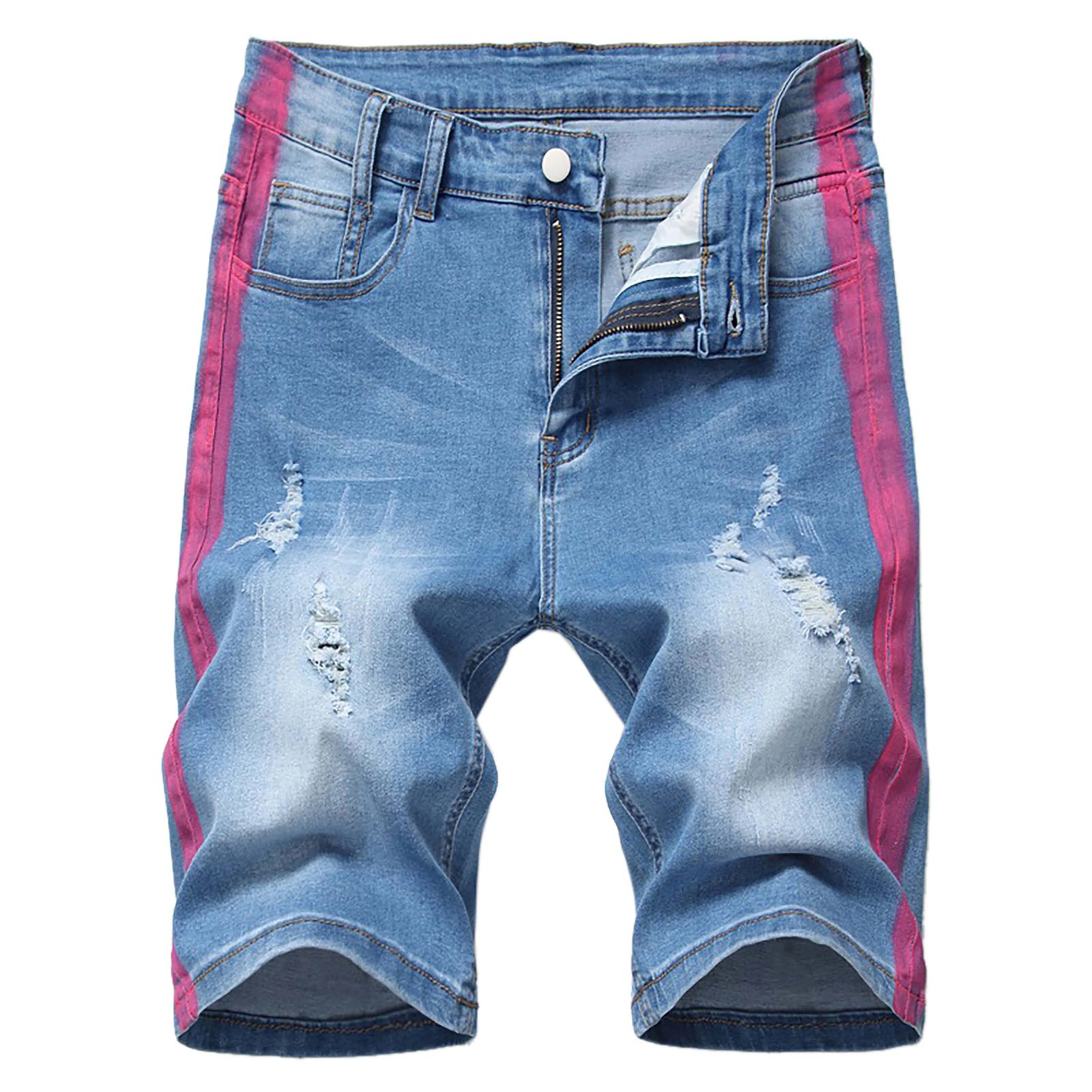 2024 New Fashion Men Short Blue Jeans Brand Clothing Breathable Pure Cotton Shorts Male Denim Shorts Made in Pakistan For Boys
