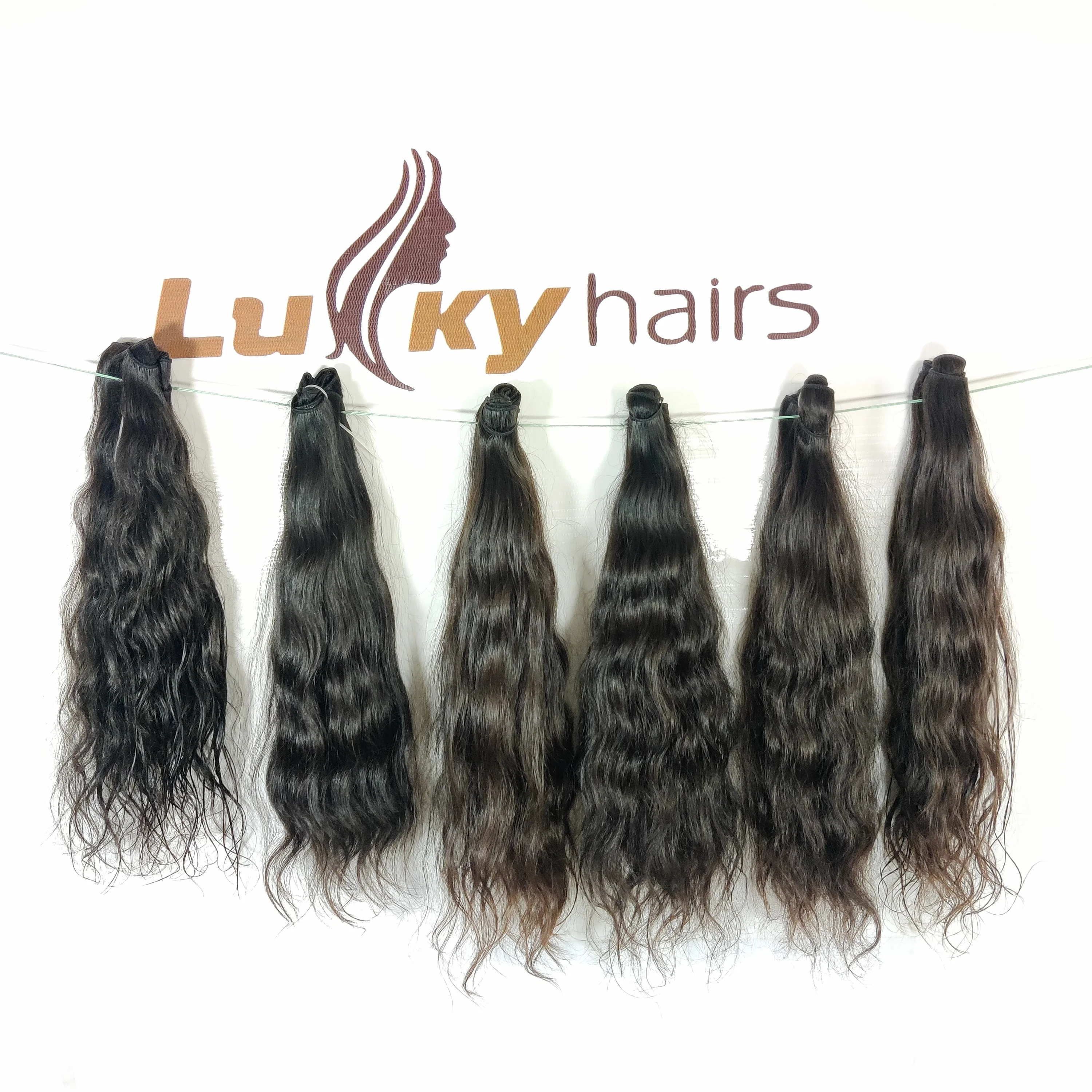 Wholesale cheap price Indian human Hair Extensions Wavy Weave Bundles One donor Raw Virgin Unprocessed Human Hair