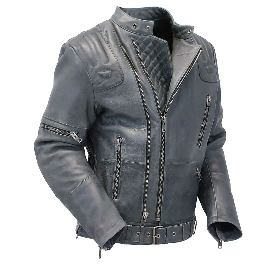 Мужские Мотоциклетные Куртки из натуральной кожи