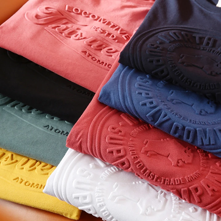 2021 пользовательская модная футболка высшего качества 100% хлопок пуловер Мужская повседневные мужские тисненые футболки на заказ