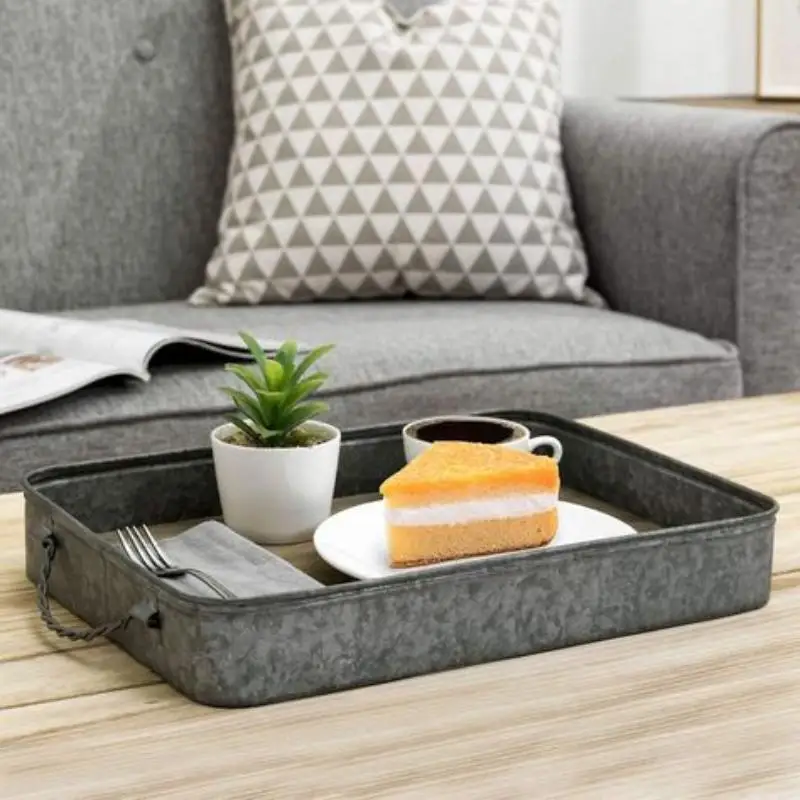 Set of 3 premium quality galvanized round serving tray with customized shape & size for home kitchen use  party occasion