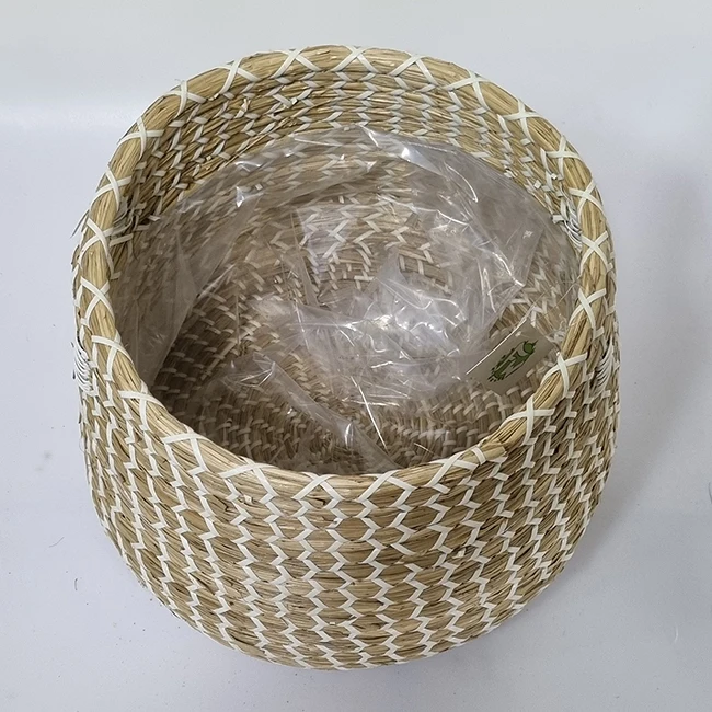Vietnam flower pot straw craft bamboo basket woven home decor jute ware seagrass planter High-quality Manufacture wicker planter