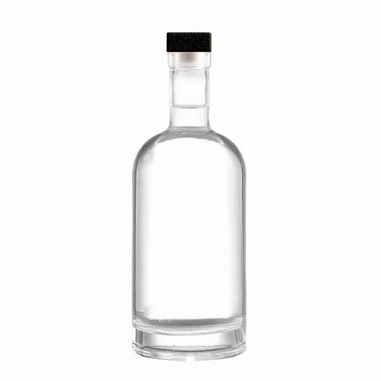 Factory Super Fint 750ml Liquor Gin Vodka Whisky Wine Spirit Customized Empty Glass Bottles With Cork