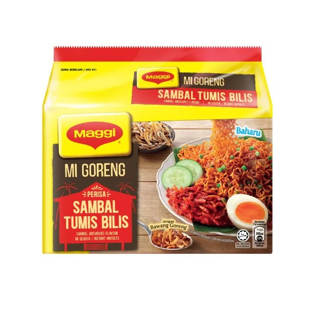 INSTANT NOODLES MAGGI MI GORENG SAMBAL TUMIS BILIS 2-MINN [12 x 5 x 75g] FAST EASY HOME COOKED MEAL HALAL WHOLESALER MALAYSIA