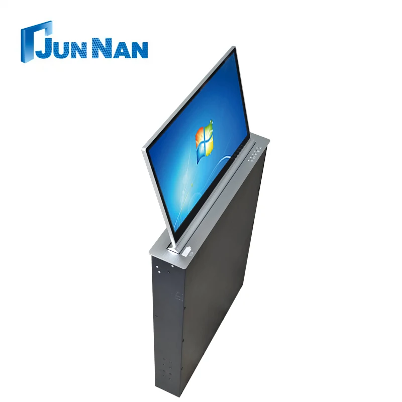 Junnan Motorized Touch Screen Lcd Lift With Conference Pc Monitor With Back Screen Lcd Monitor