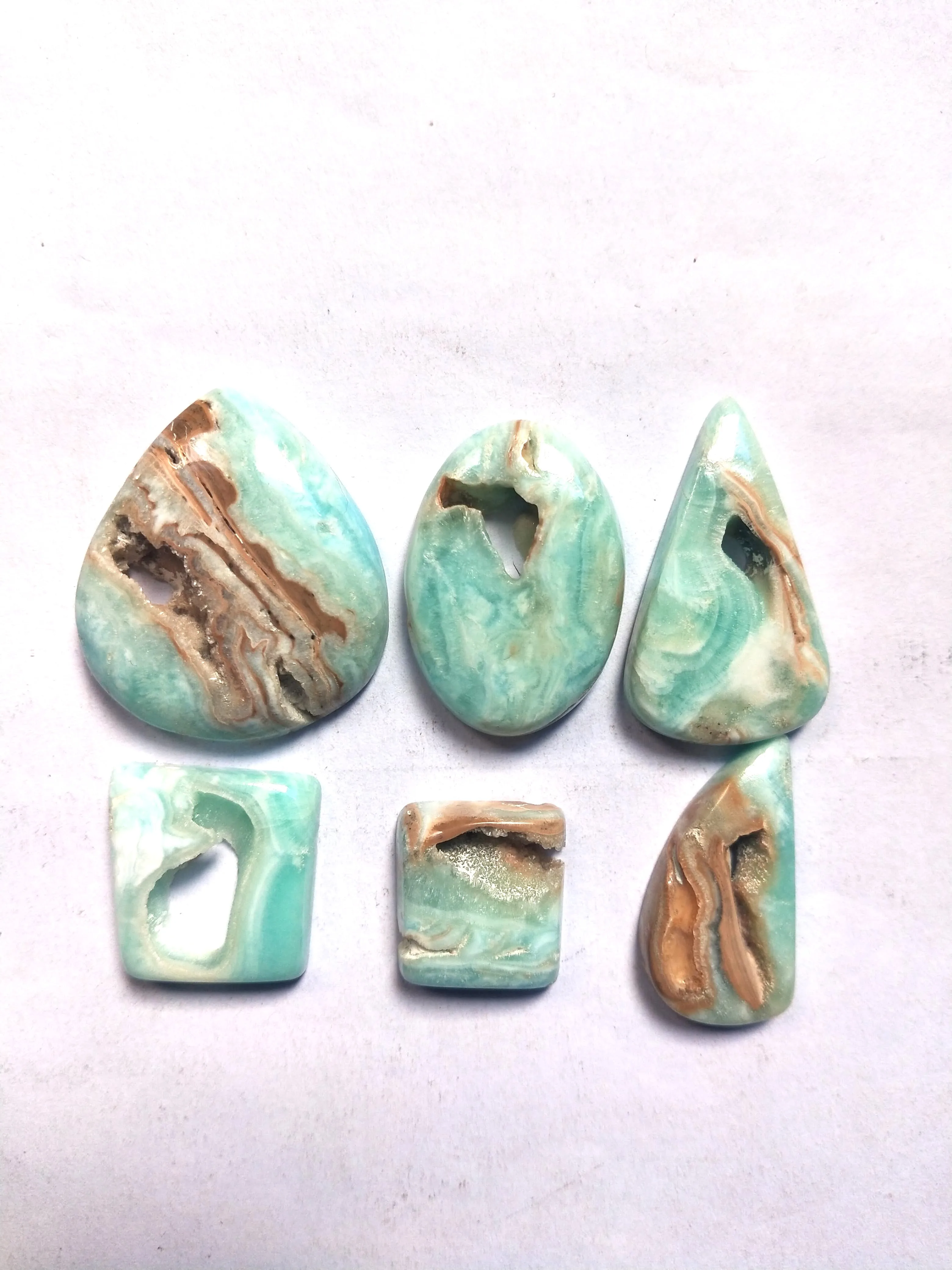 Natural Blue Druzy Aragonite Loose Gemstones Smooth Cabochon Various Sizes for Stunning Jewelry Making Designs Jaipur Sale