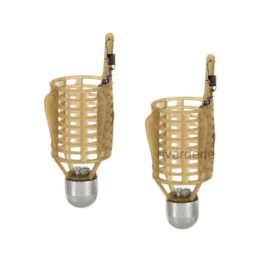 New Design Swiveled Cage Feeder for Carp Fishing Plastic Terminal Tackle for River Lake Stream Use Lead Material