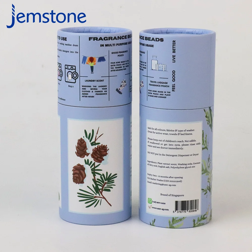Custom Printed fragrance beads Cylindrical Paper Tube Packaging Box Eco-Friendly Paper Tube Round Cardboard Tube Packaging