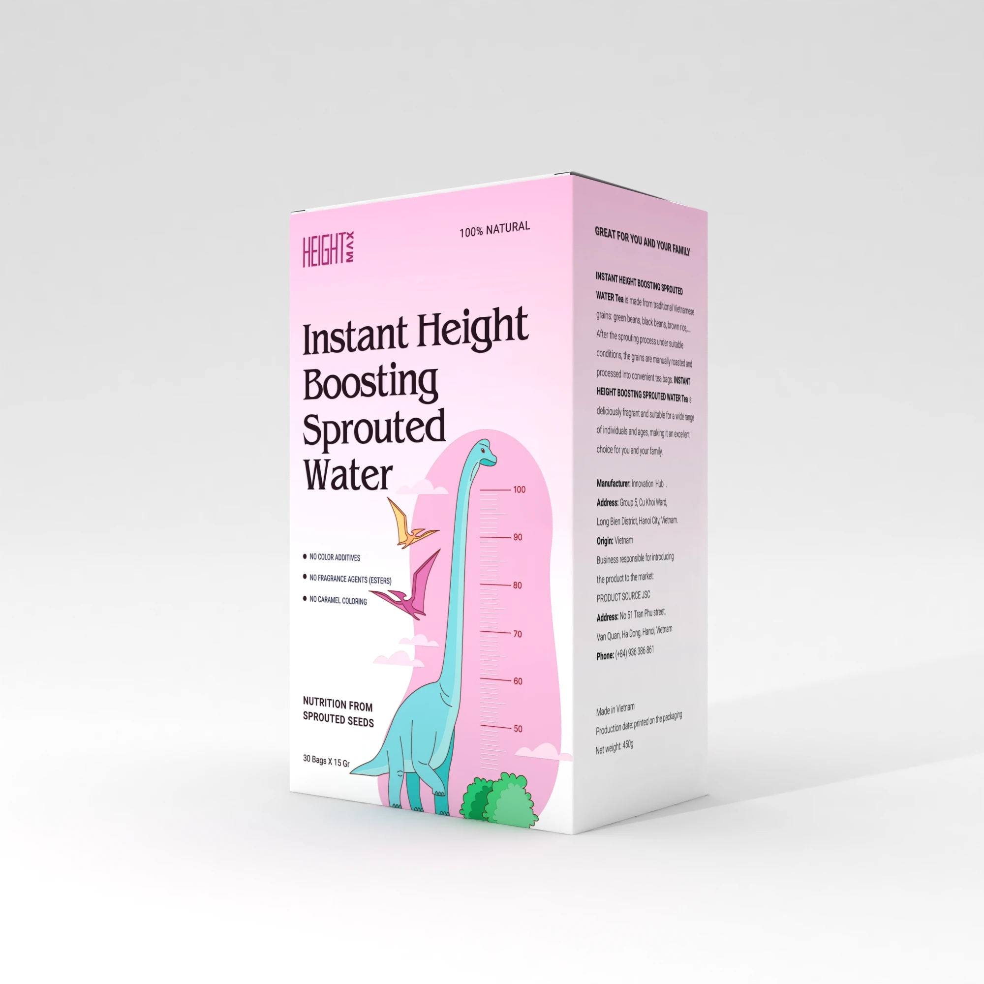 Height Max: Natural Sprouted Tea for Height Support