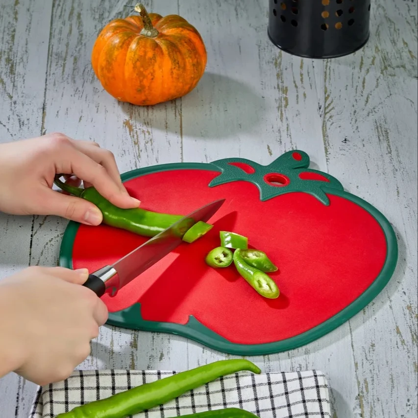 Tomato Shape Plastic Cutting Board BPA Free Food Safe Chopping Board for Amazon Seller Fruit vegetable kitchen cutting board