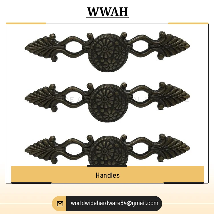 Top Selling Pull Handle Antique Solid Furniture Hardware Cast Iron Antique Design Handle from India