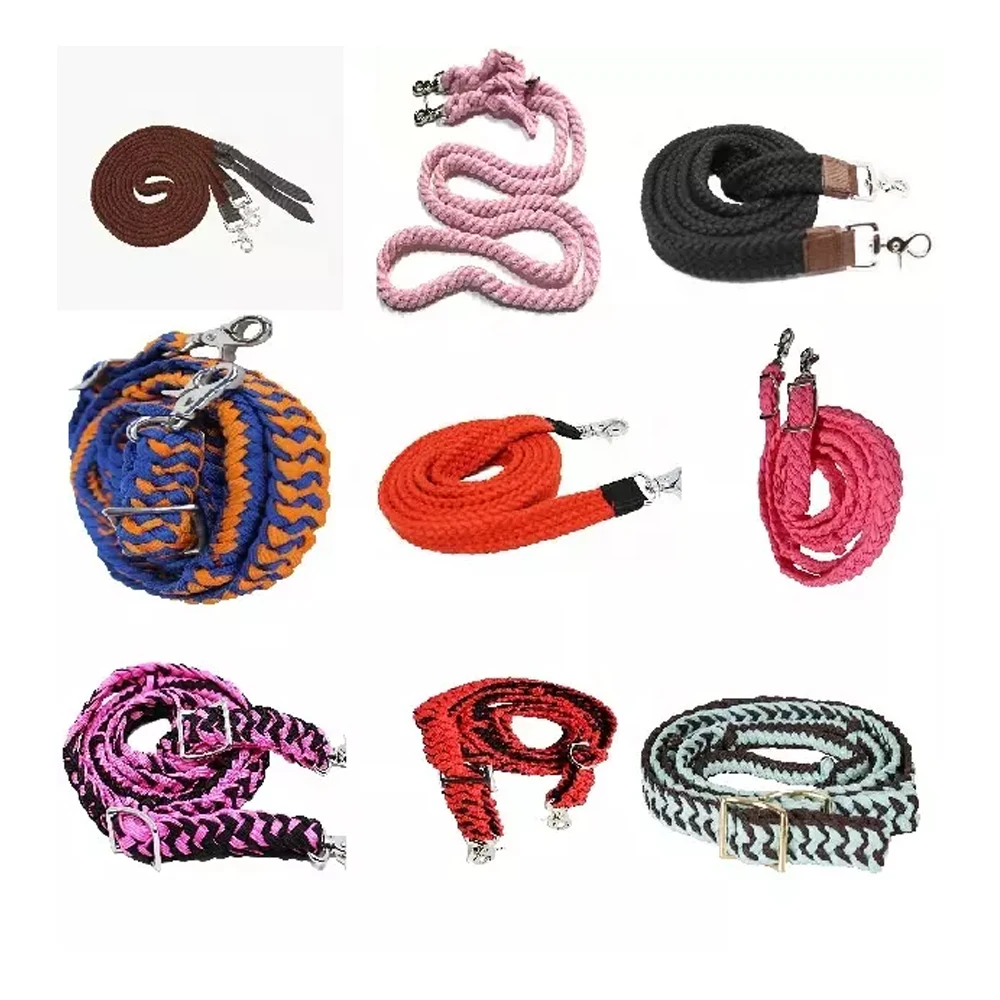 New Horse Riding Equestrian Polyester Horse Reins With Brass Fitting