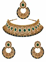 Premium Quality Traditional Choker Necklace Set in Gold finish Dark Pink Artificial Stone Indian Choker Fashion Jewelry Necklace