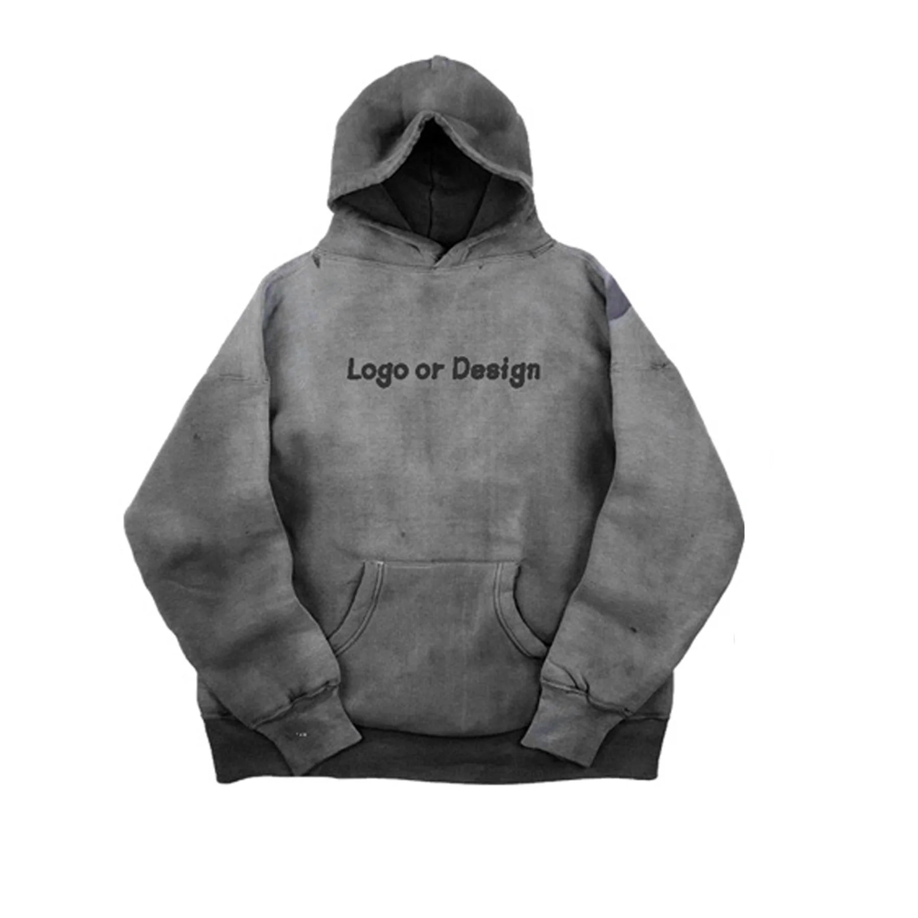 OEM Custom Logo Heavyweight 500 GSM Oversized Pink Color Custom Wholesale Vintage Acid Wash Hoodie For Unisex