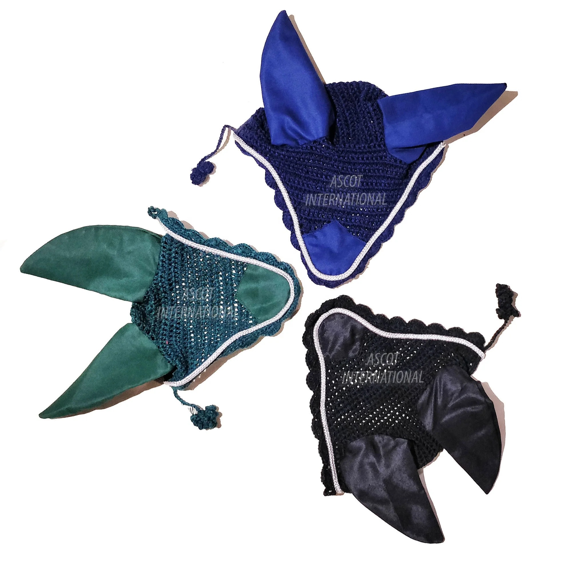 Cotton Horse fly mask Ear nets knits ear muffs hoods flying bonnet Horse riding Racing equipment accessories weight reduction