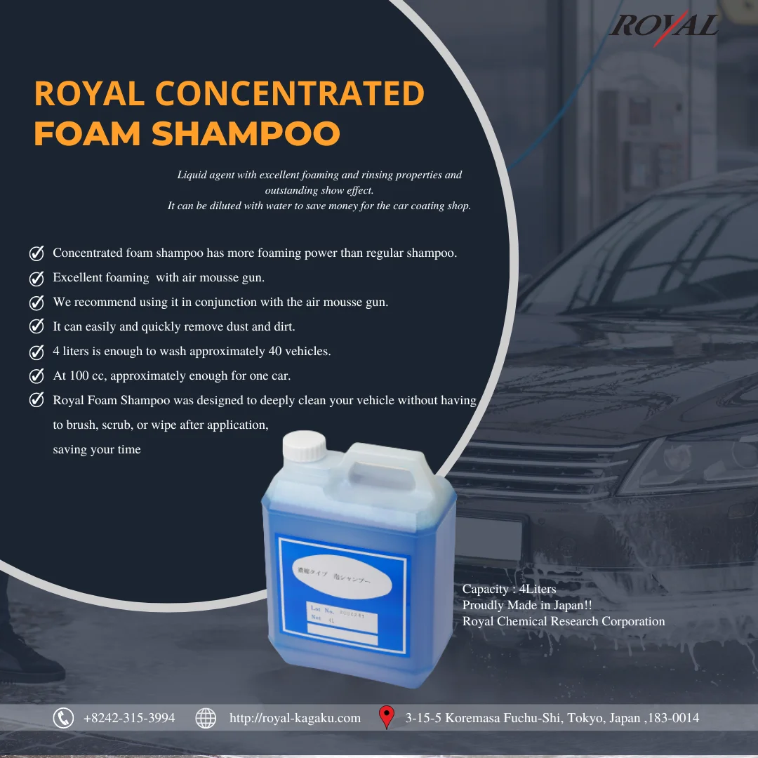 ROYAL CONCENTRATE SNOW FOAM TOUCHLESS SHAMPOO- CAR CLEANING SHAMPOO (4L),Customized size available