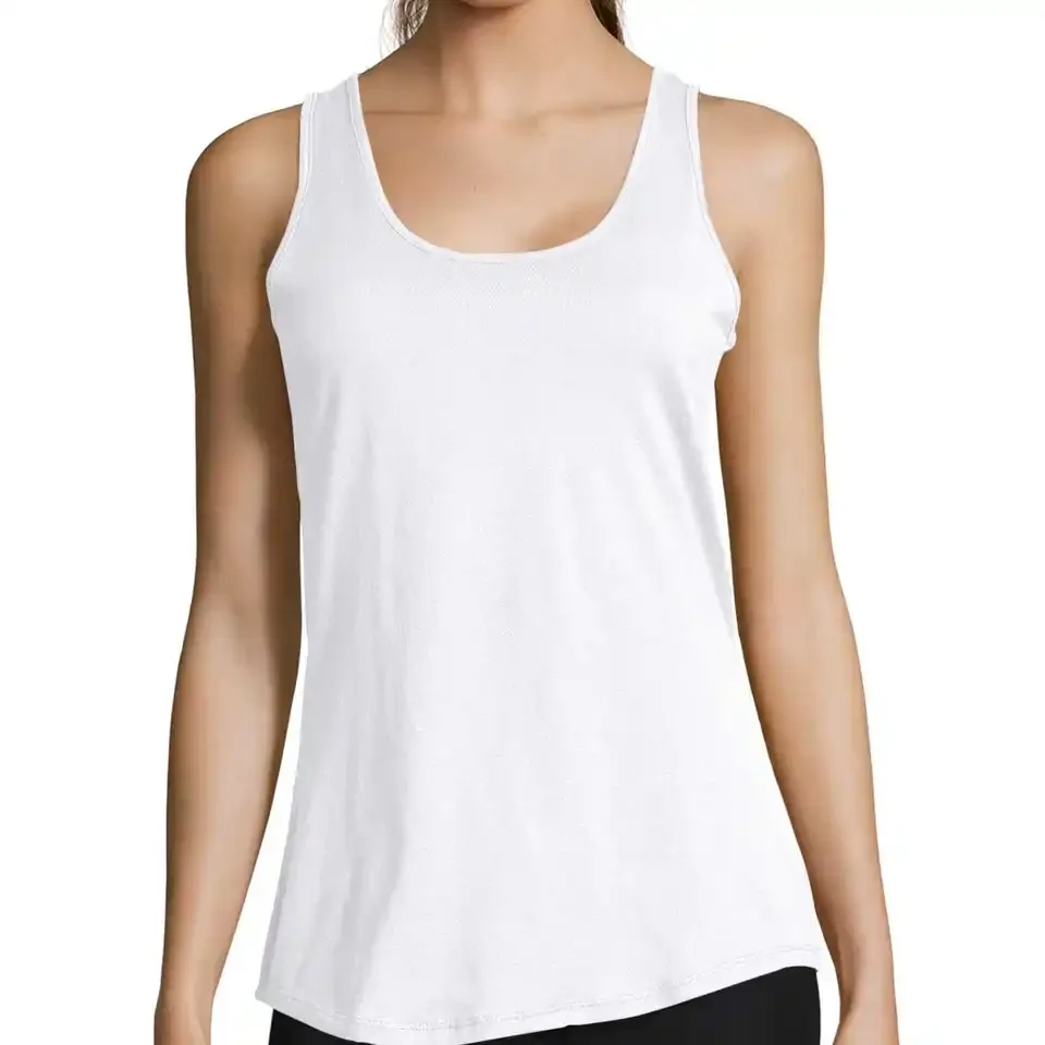 Lightweight Women Tank Top with Logo Custom Ladies Sport Tank Top Machine Washable 90% Polyester and 10% Spandex