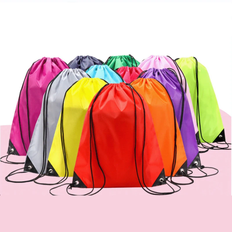 Wholesale Stock Promotional Drawstring Bag Sport Gym String Backpack Bag Acceptable Logo Printing