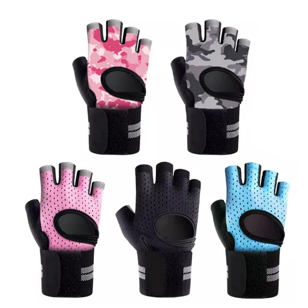 2023 Fitness gloves Sports half finger unisex gym gloves Long wrist guard Sports Half Finger gym gloves