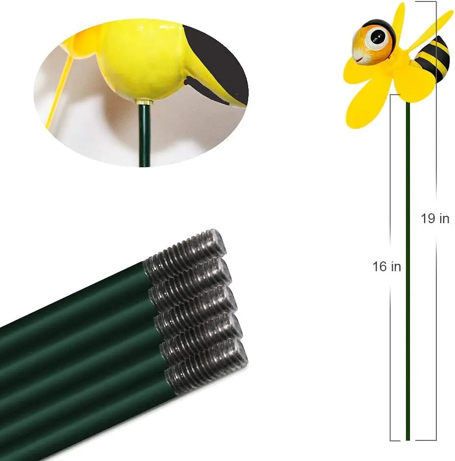 5-Pack Colorful 3D Lovely Insect Garden Decor Pinwheels Handmade Thick Wind Spinner Windmill Creative Functional Design