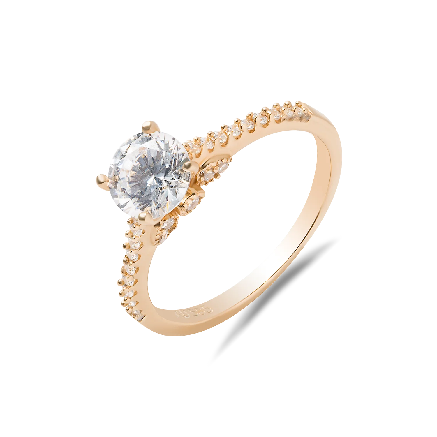 Hot selling high quality trendy design 14k gold engagement rings fine jewelry with cz gemstone Vietnam Manufacturer NDINO23