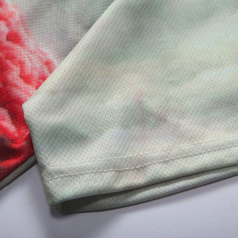 Sublimation t shirt   100% Polyester Bleach Sublimation T shirt for Unisex whole sale rate breathable bleached t shirt OEM