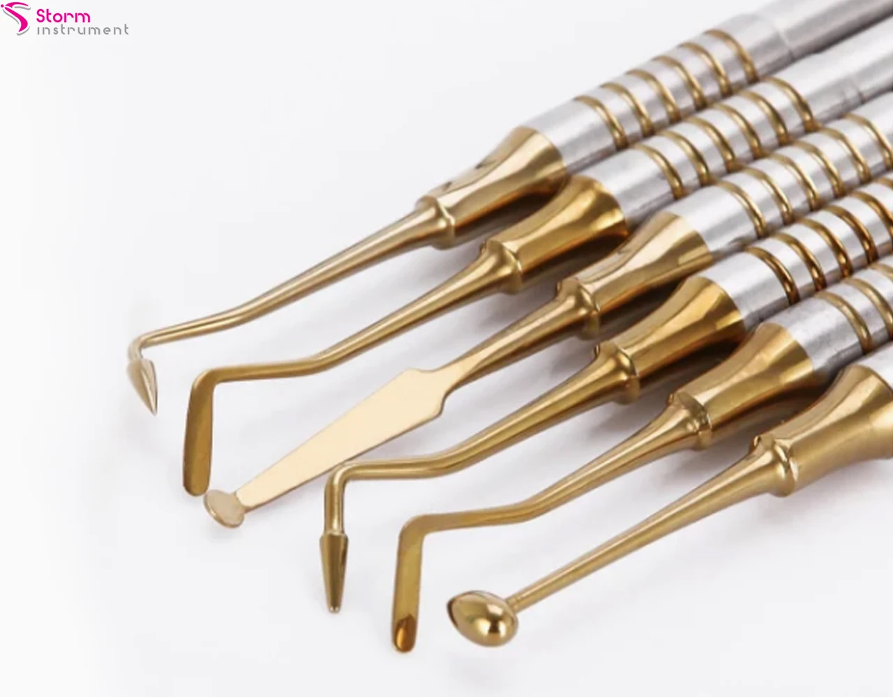 Dental Filling Spatula Titanium Plated Set Composite Filling Instruments Set 6 Filling Instruments Kit Storm Instrument