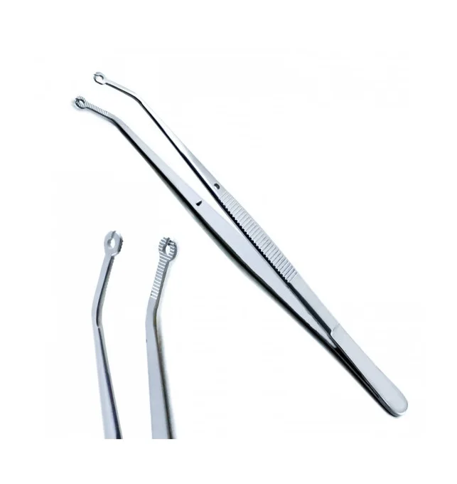 Corn Suture Tweezer Angular Curved