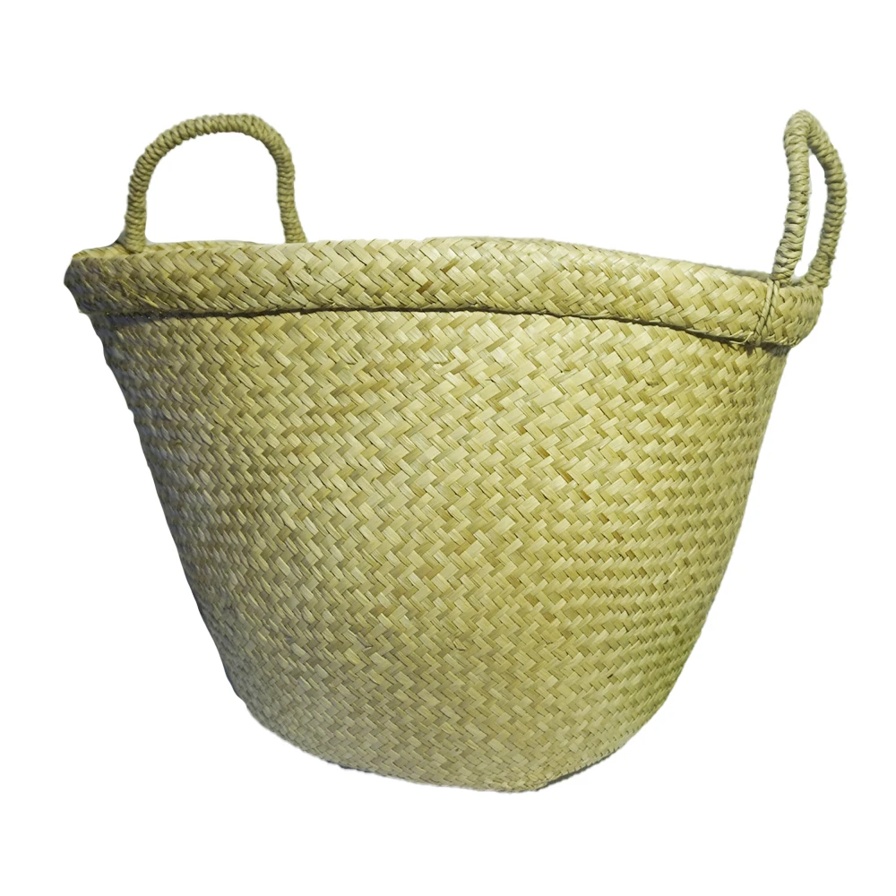 Seagrass belly basket Pot Laundry straw woven Wicker basket storage seagrass baskets made in Vietnam