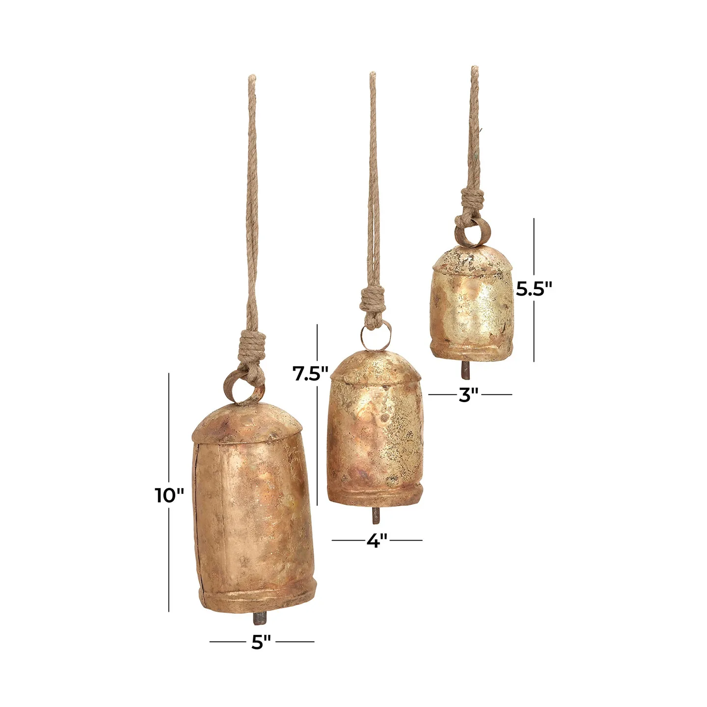 Set Of 3 Rustic Designer Cow Bells With Sound Newest Design High Quality Metal Christmas Bell For Farmhouse Decor