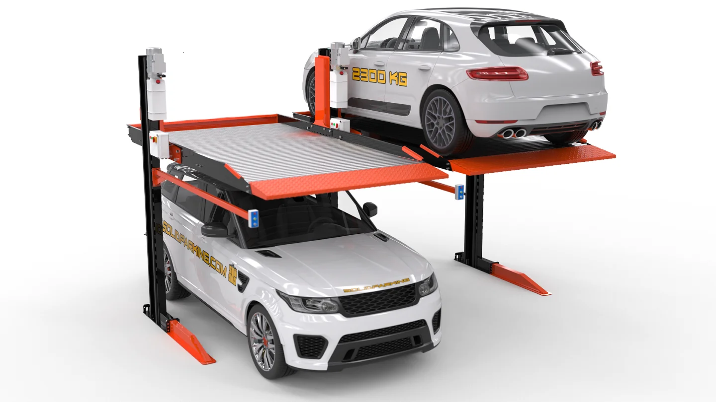 Car Vehicle Double 2 Level Mechanical Parking Lift Car Stacker 2 Post Parking Lift With CE