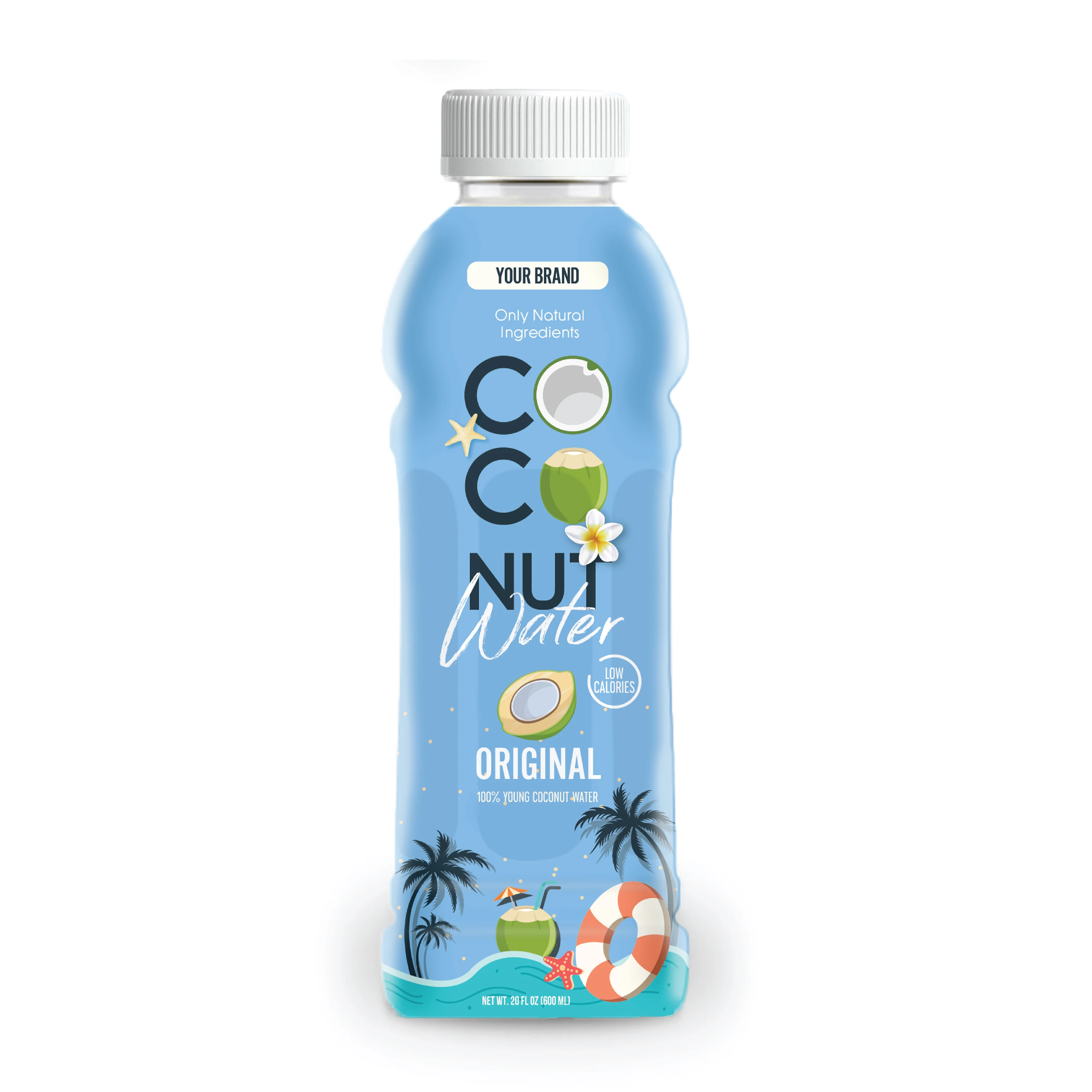 Bottle 600ml Coconut water OEM 100% Natural Ben Tre Vietnam Tropical drink Tan Do Beverage