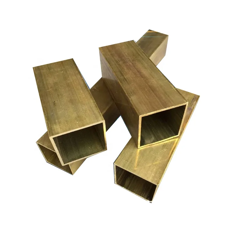 China Customizable Brass Pipe Square Rectangular Brass Tube For Heat Exchange Equipment