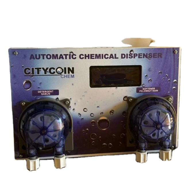 Coin Laundry Ready-To-Ship 2 Channels Chemicals Dispenser Pump Detergent Soap Dispenser Laundry Detergent Fabric Softener