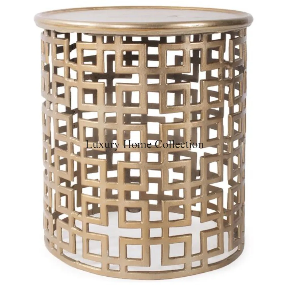 Hot Selling Metal Wires Made High Graded Gold Plated Attractive Look With Marble Round Top Coffee Tables From Indian Supplier
