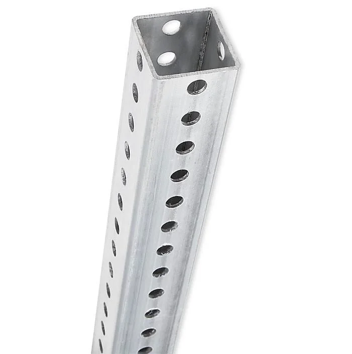 Galvanized Steel Perforated Road Warning Square Sign Post Traffic