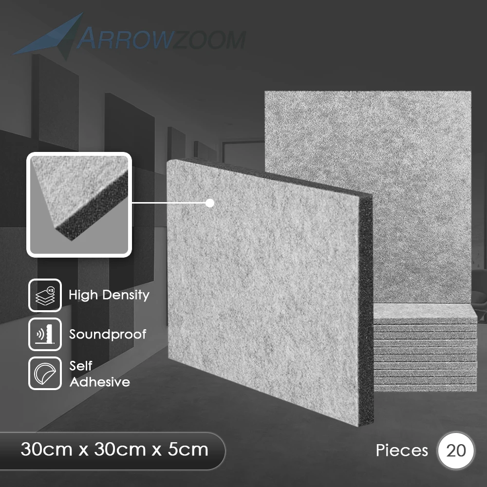 Arrowzoom самоклеящиеся звукоизоляции звукоизоляция со звукоизоляцией полиэстер ткань панель