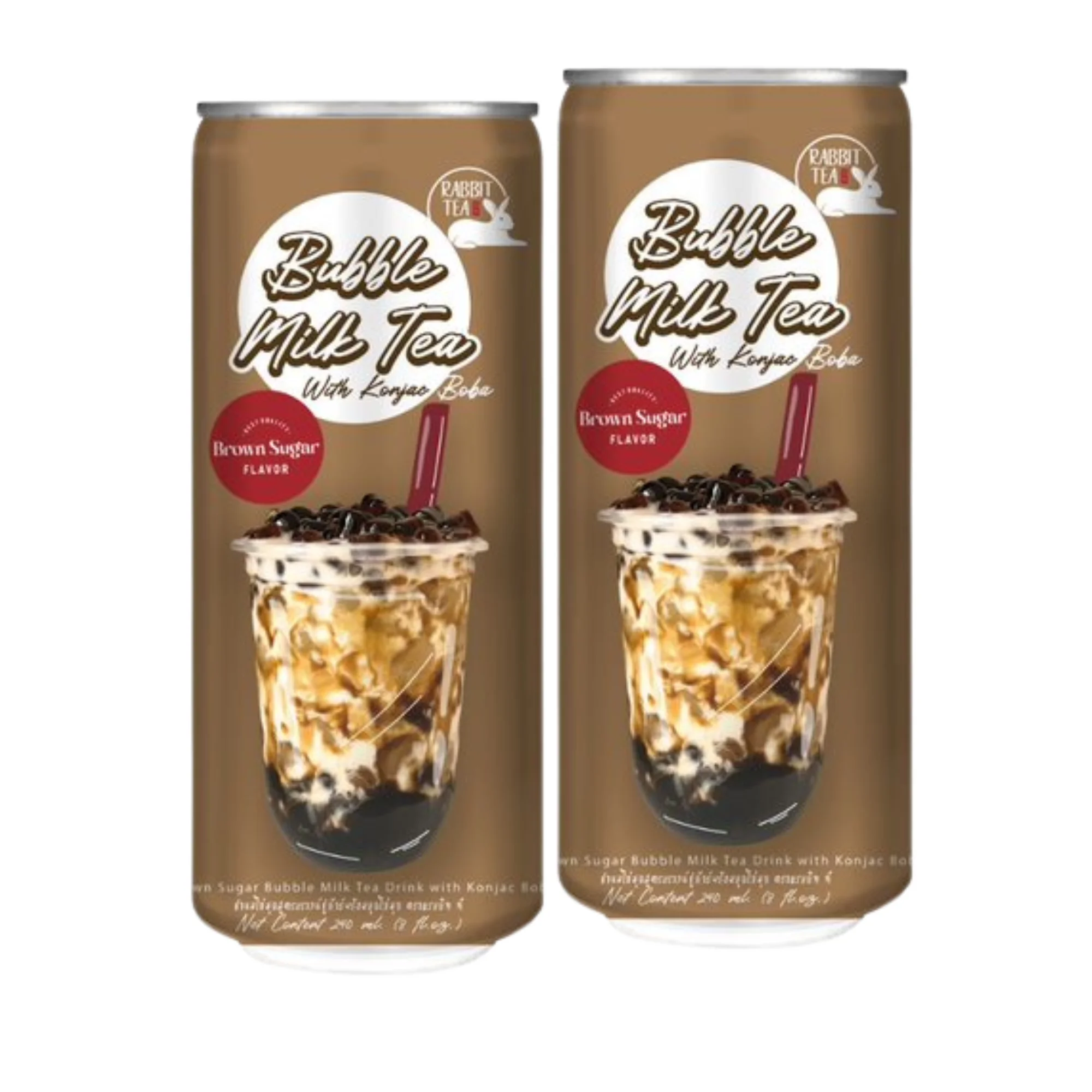 Wholesale 100% Original Brown Sugar Bubble Milk Tea Drink with Konjac Boba Flavor Sweet Taste Ready to Drink Made in Thailand