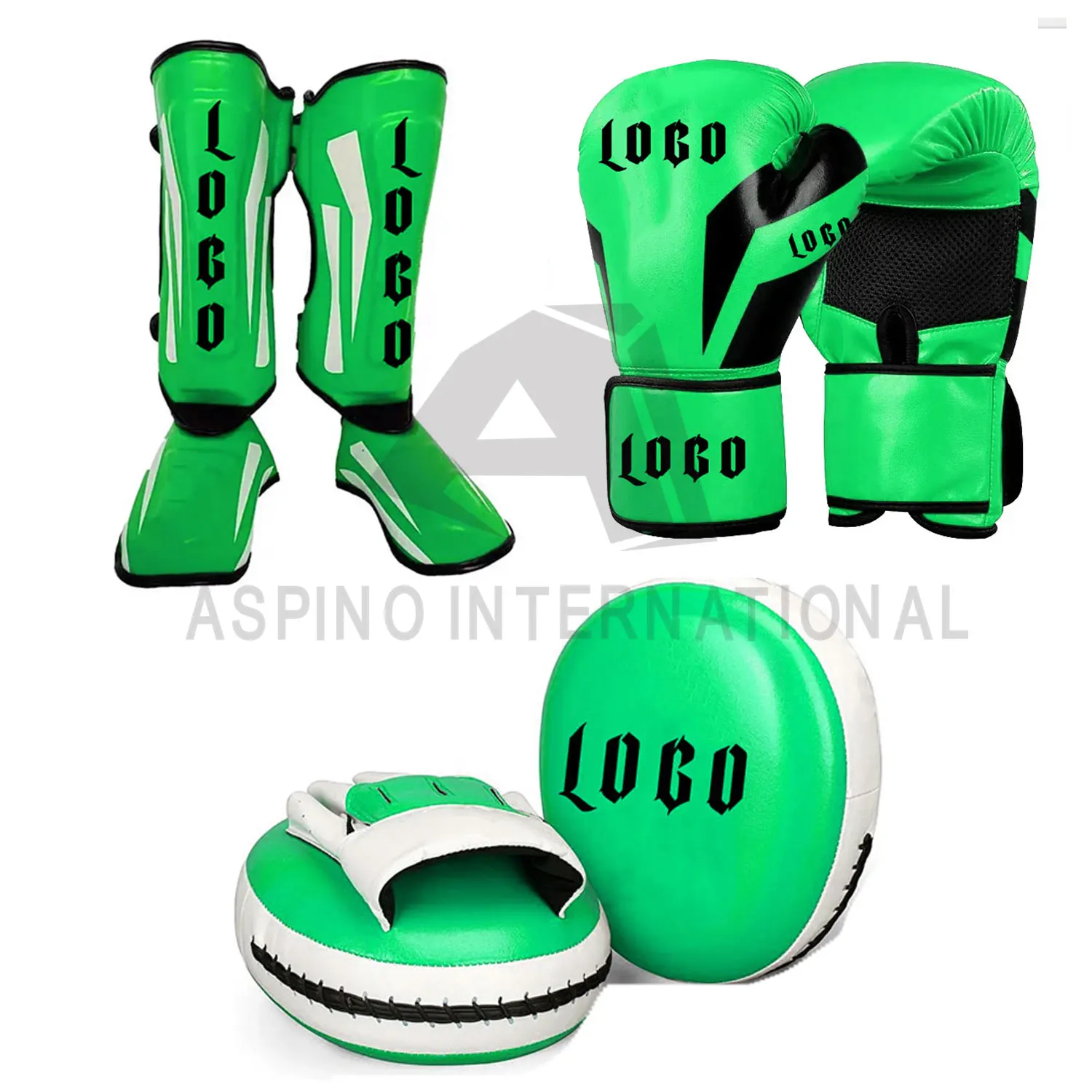 High Quality Professional Winning Boxing Sparring Set Cup Set with Focused Shin Pads Stretch Gloves Direct Factory Manufacturers