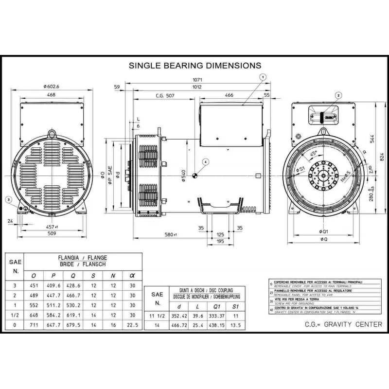 Alternator  Mec  cAlte ECO38 2L4 C (three phase, 50 Hz)