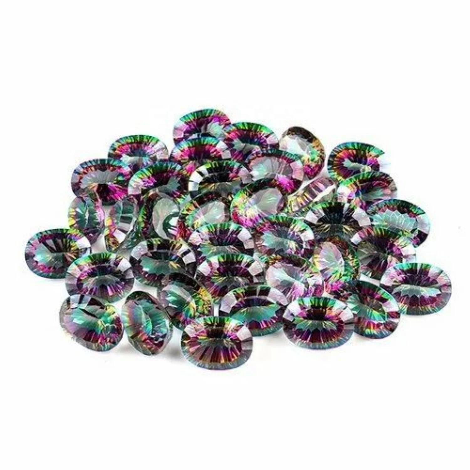 Wholesale Natural High Quality Mystic Quartz Stone Gemstone Cut Stone Loose Gemstone Lot Mix Shape Size For Jewelry Making