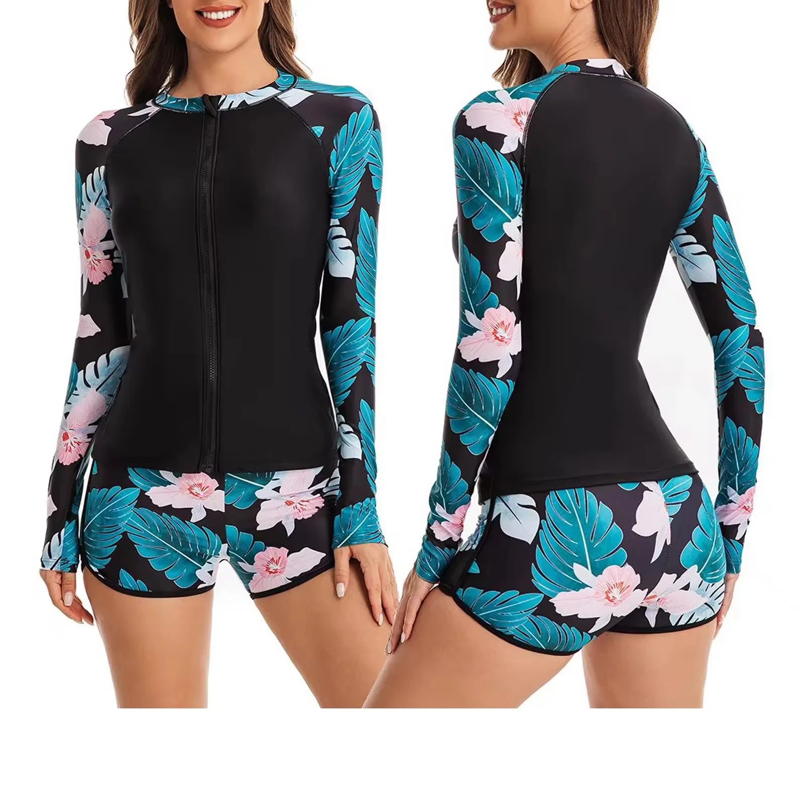 Custom Design Summer Swimming Suits Anti-Bacterial and UV Breathable Nontoxic Waterproof Wetsuits Made from Spandex/Polyester