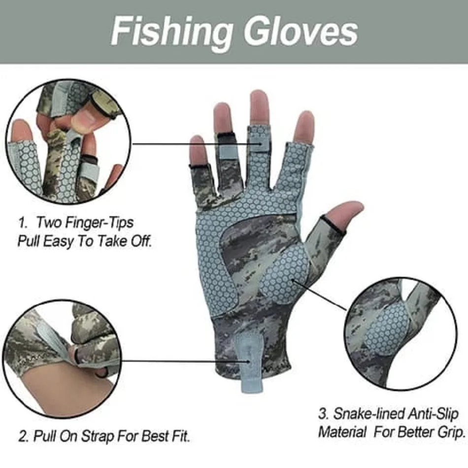 Custom 3-Cut Fingers Neoprene Fishing Gloves Protective Hunting Gloves
