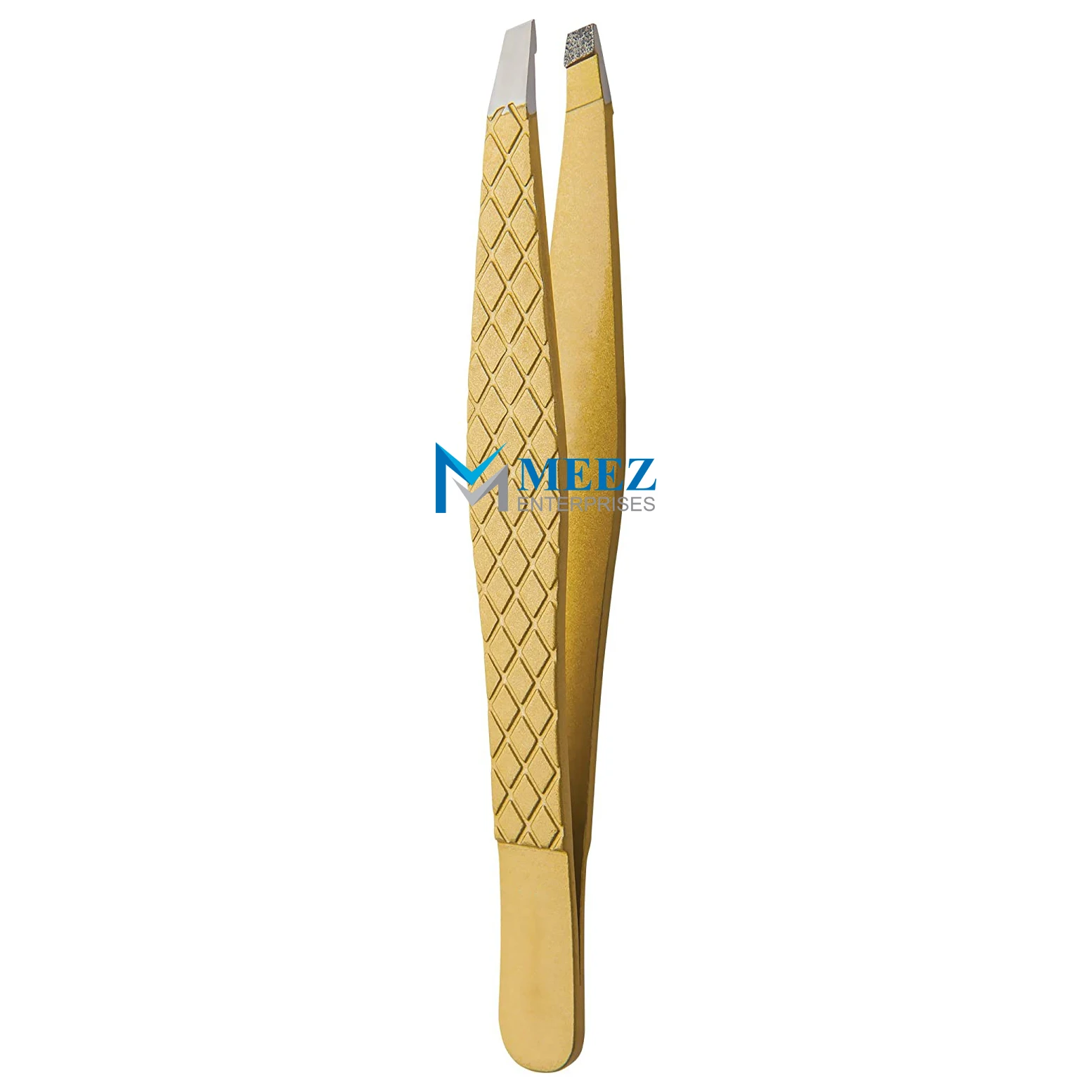 Gold Series Slant Titanium Coated Diamond Particles For Maximum Grip High Tweezers For Men Women & Kids