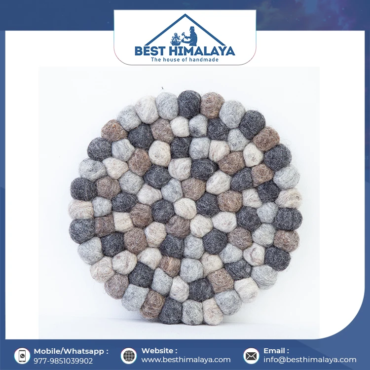 High Quality  Felt Ball Coasters Soft Comfortable Table Car Beer Trivets with Sublimation Design Available at Price