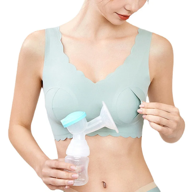 Hands-Free Nursing Bra Maternity Breast Pump Underwear Non Rims Breastfeeding Bras