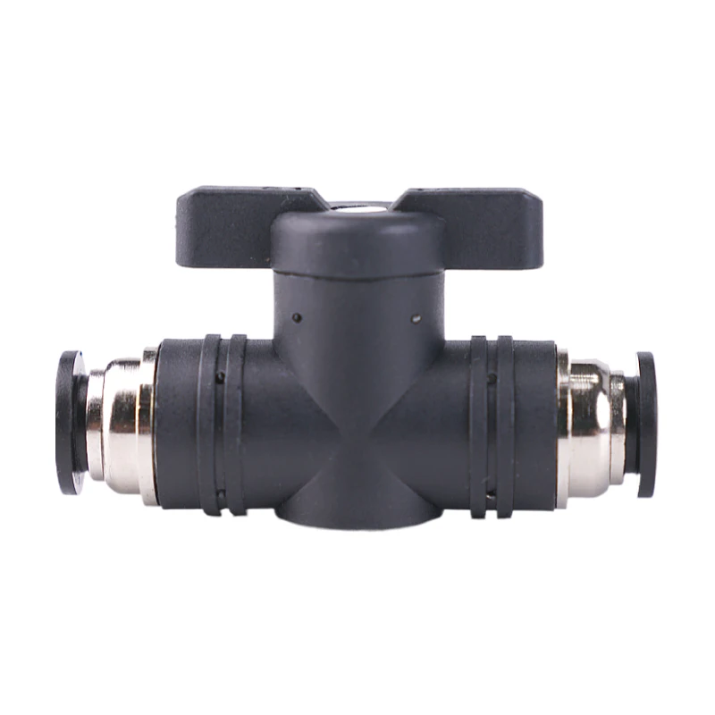 Push to Connect Fitting Ball Valve, 8mm Tube OD Pneumatic Air Flow Control Ball Valve Straight Union Connect Adapter